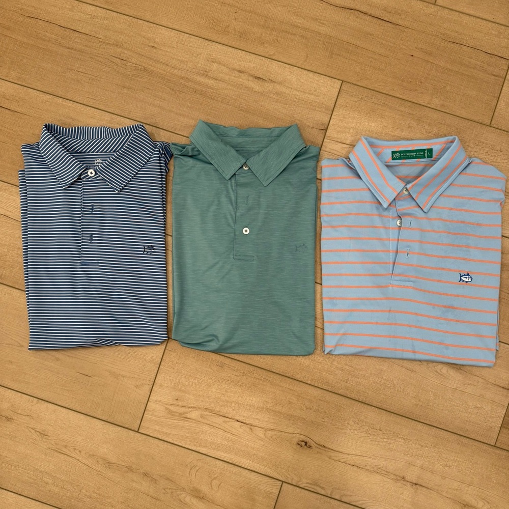 Southern Tide Polo Trio - Blue, Green, and Gray